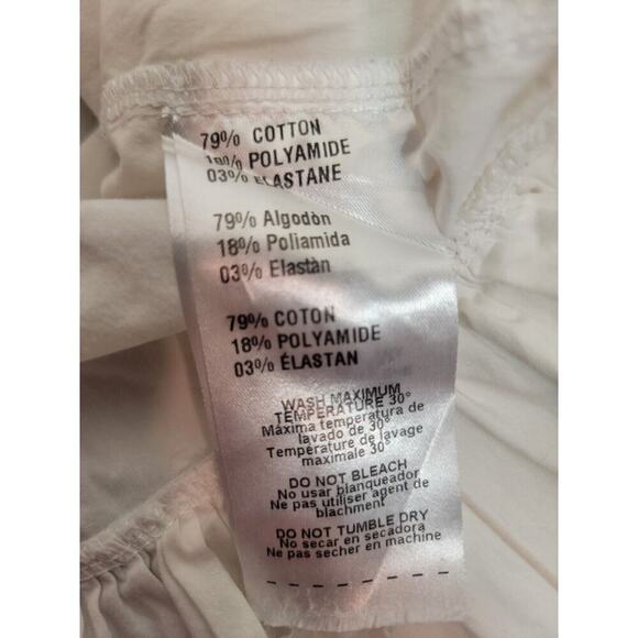 Vintage Bebe Button Shirt XS Ruffle Blouse Collar Relax Semi Crop White Italy - Picture 9 of 10